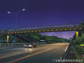 东莞长塘路人行天桥夜景照明