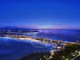 海花岛入岛桥梁夜景照明设计