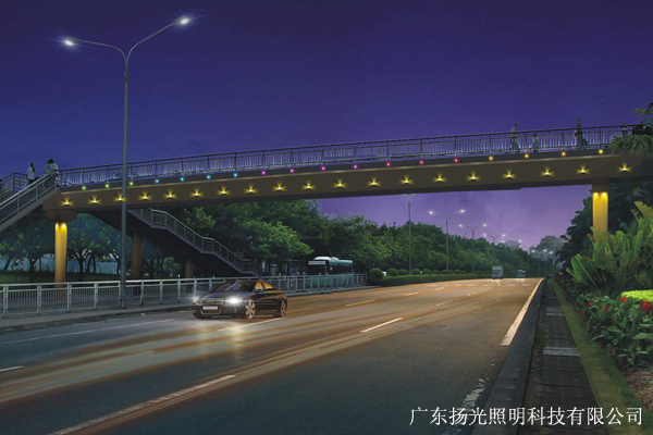 东莞长塘路人行天桥夜景照明