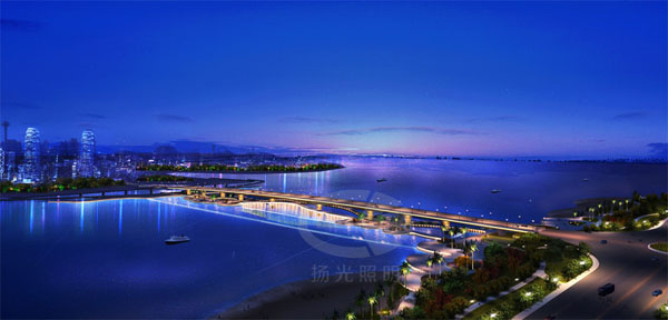 海花岛入岛桥梁夜景照明设计