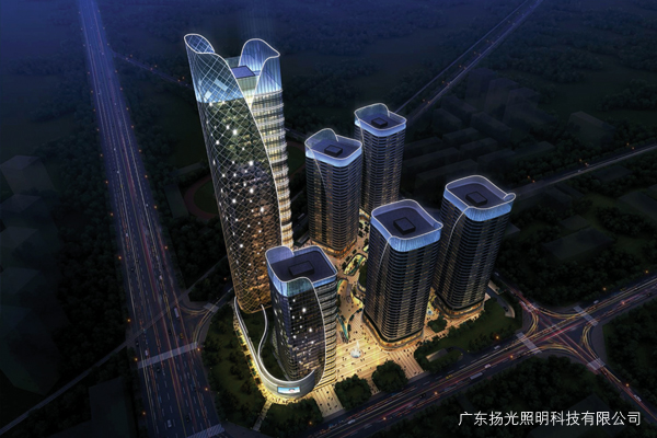 云南海源财富广场建筑夜景照明设计